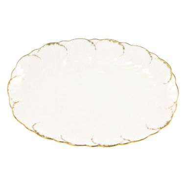 Блюдо овальное Белый с золотом, размер: 32 см, материал: фарфор, NARUMI, Я