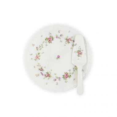 Набор для торта: блюдо и лопатка, размер: 29,5 см, материал: фарфор, NARUM