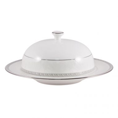 Тарелка с крышкой Луна, диаметр: 25 см, материал: фарфор, серия Луна, NARU