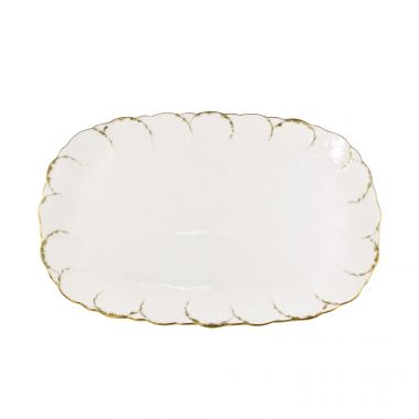 Блюдо овальное Белый с золотом, размер: 38 см, материал: фарфор, NARUMI, Я